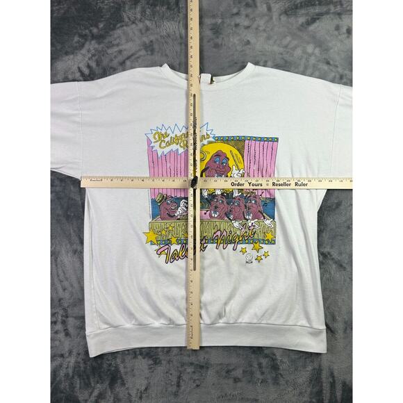 Vintage 1987 The California Raisins 3/4 Sleeve Sweatshirt Talent Night BJ Frog L - Picture 16 of 16